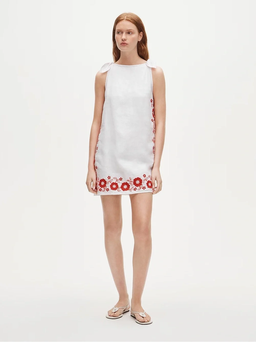 NWT JCREW Linen Embroidered Dress